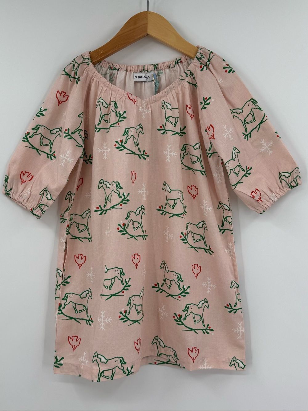 NWT La Paloma Holly Horse Cotton Nightgown | Pink | Girl’s 4-5 & 8-9